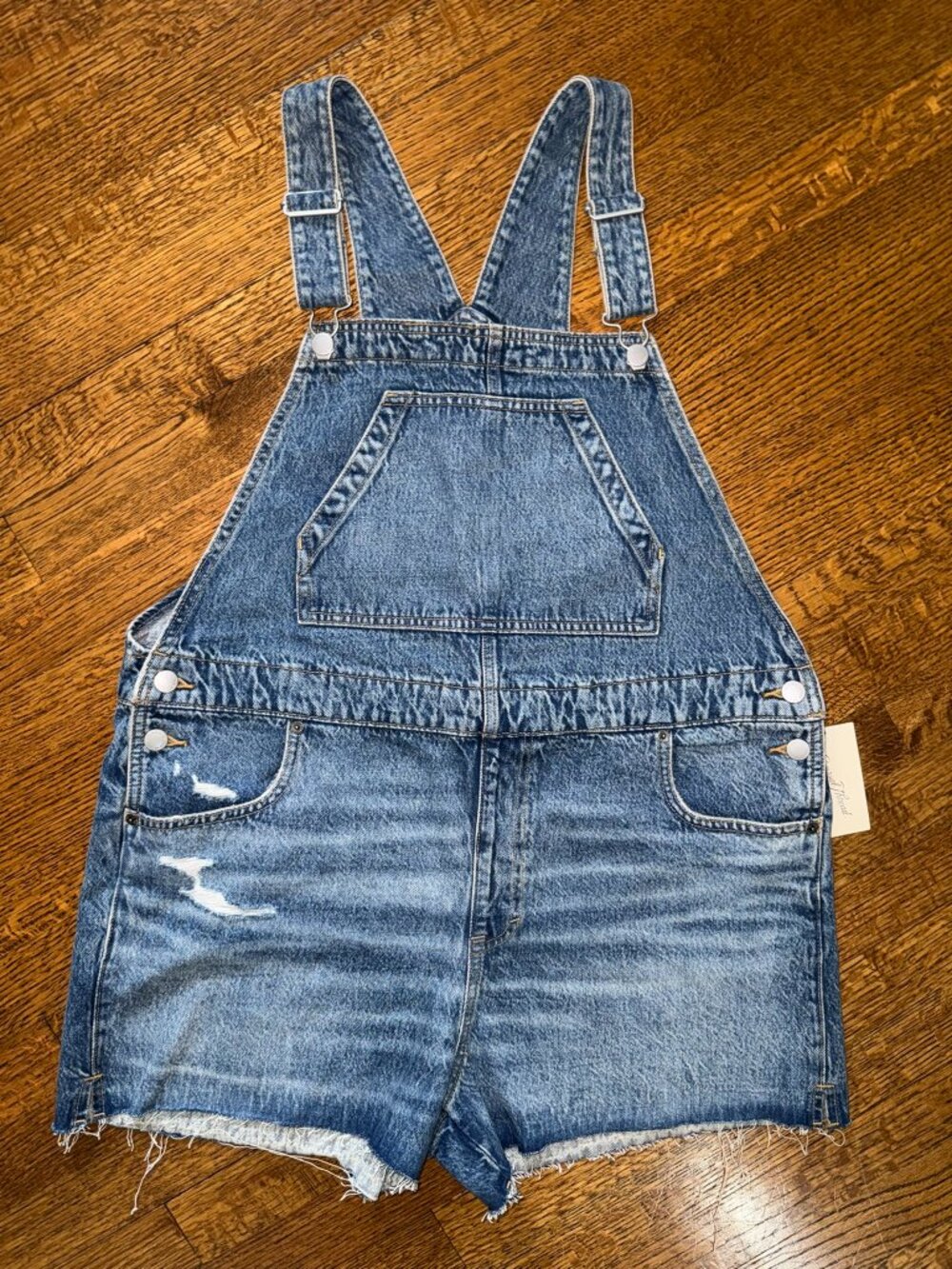 NWT Universal Thread Distressed Denim Shortalls